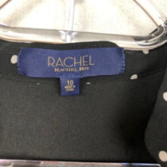 NWT Rachel Roy Black Polka-Dot Ruffle Fancy Dressy Party Cocktail Dress 10 - Picture 12 of 12